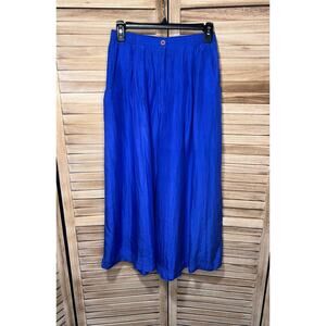 Vintage 90s Silk Wide Leg Pants | Vibrant Cerulean Blue - sz XS